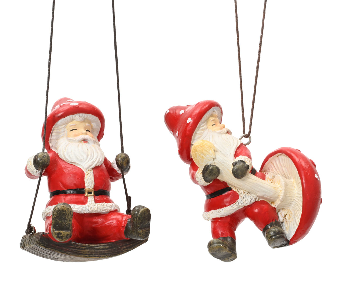 kerstman polyresin 2ass rood/kleur(en) l.5.5cm x w.4.7cm x h.8cm