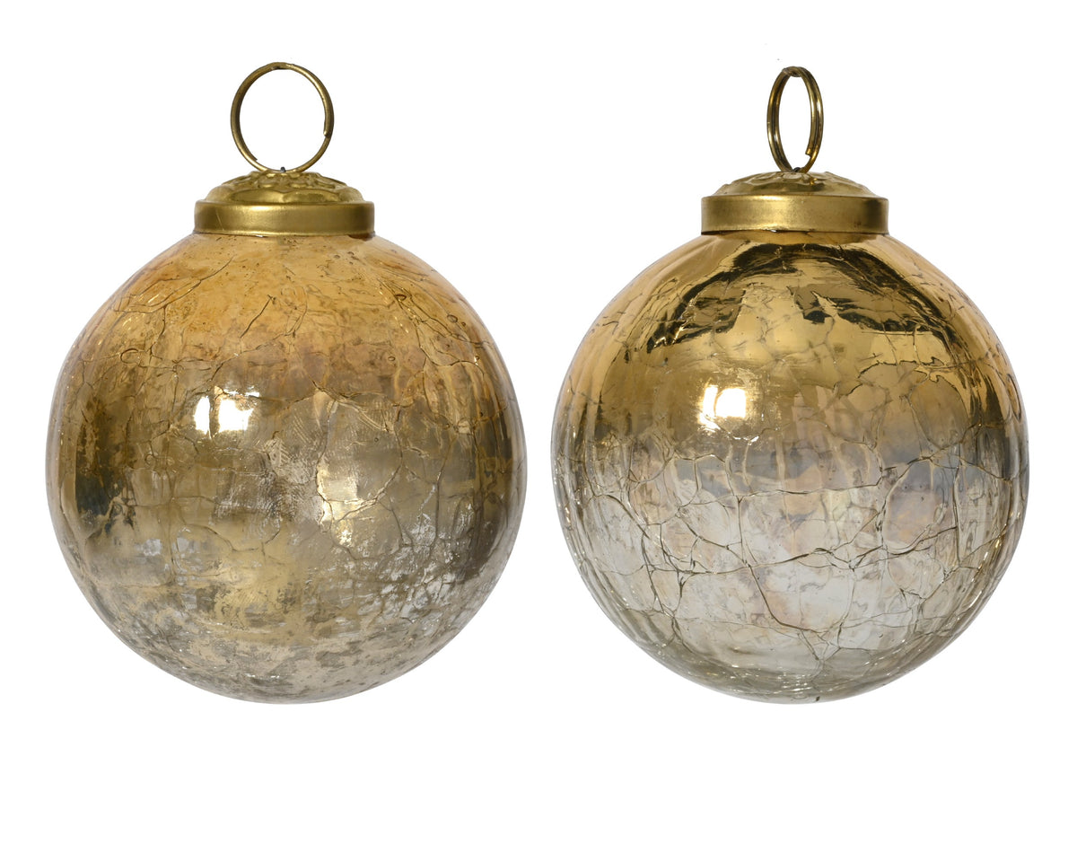 kerstbal glas crackle 2col ass assortie d.1cm x h.7.5cm
