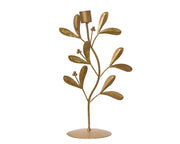 kandelaar ijzer leaf gold foil 1 candle holder goud l.15cm x w.9cm x h.25cm