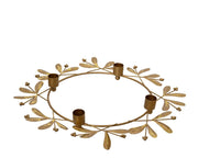 kandelaar ijzer wreath gold foil 4candle holder goud l.35cm x w.35cm x h.4cm