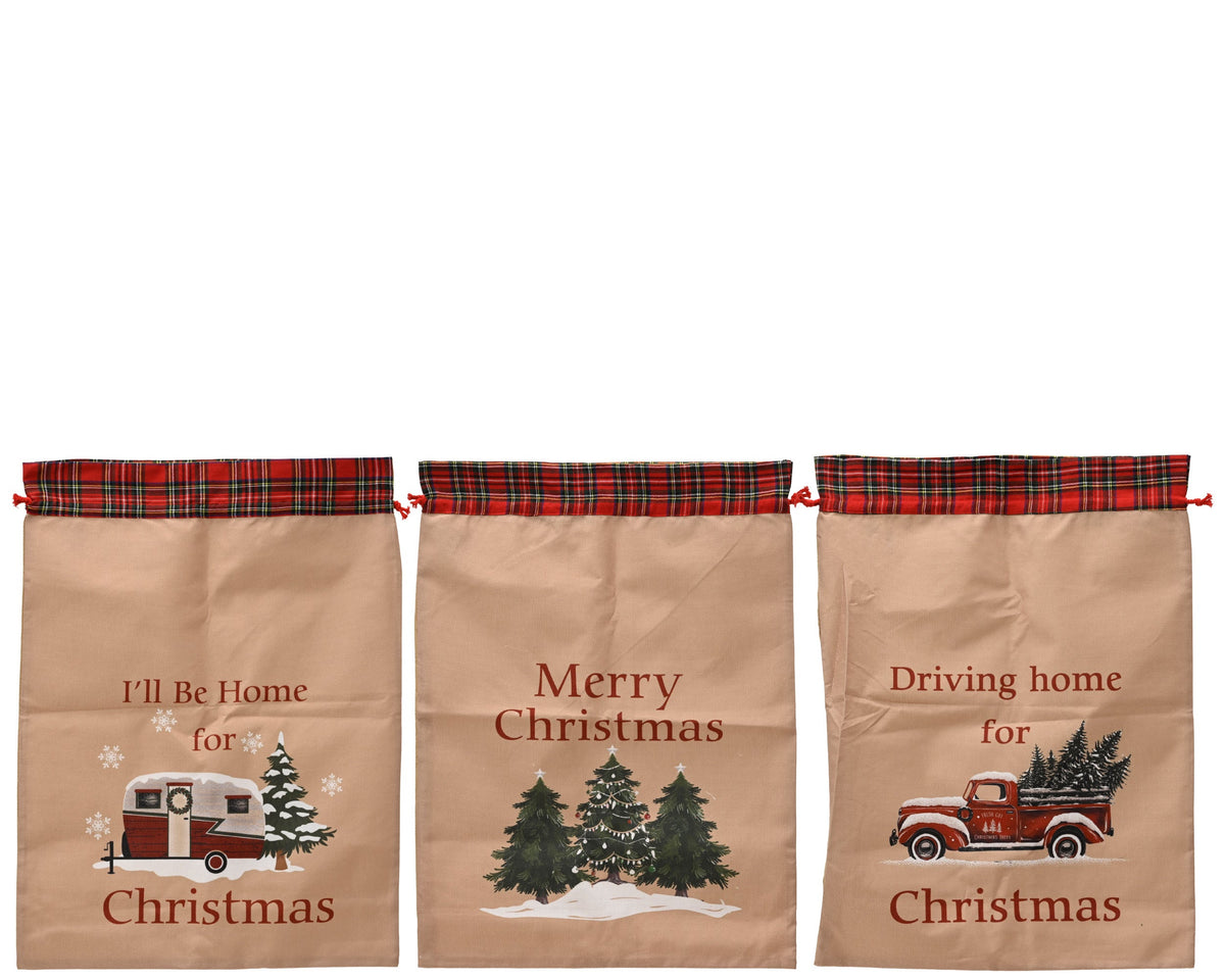 giftbag polyester printing 3ass assortie l.78cm x w.57cm x h.1cm