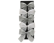 strik polyester wit/zilver l.8.5cm x w.9cm x h.0.1cm