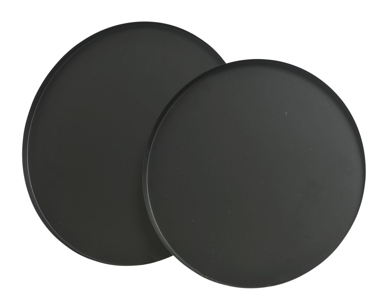 dienblad ijzer round powder coating round tray zwart mat d.35cm x h.1.5cm