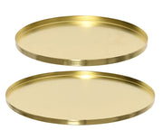 decobord ijzer round powder coating goud d.30cm x h.1.5cm