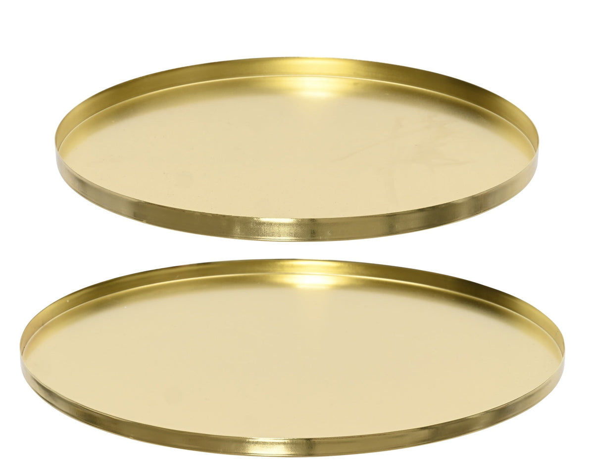 decobord ijzer round powder coating goud d.30cm x h.1.5cm