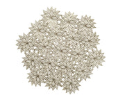 placemat pvc hexagon cut out snowflake goud d.38cm x h.0.01cm