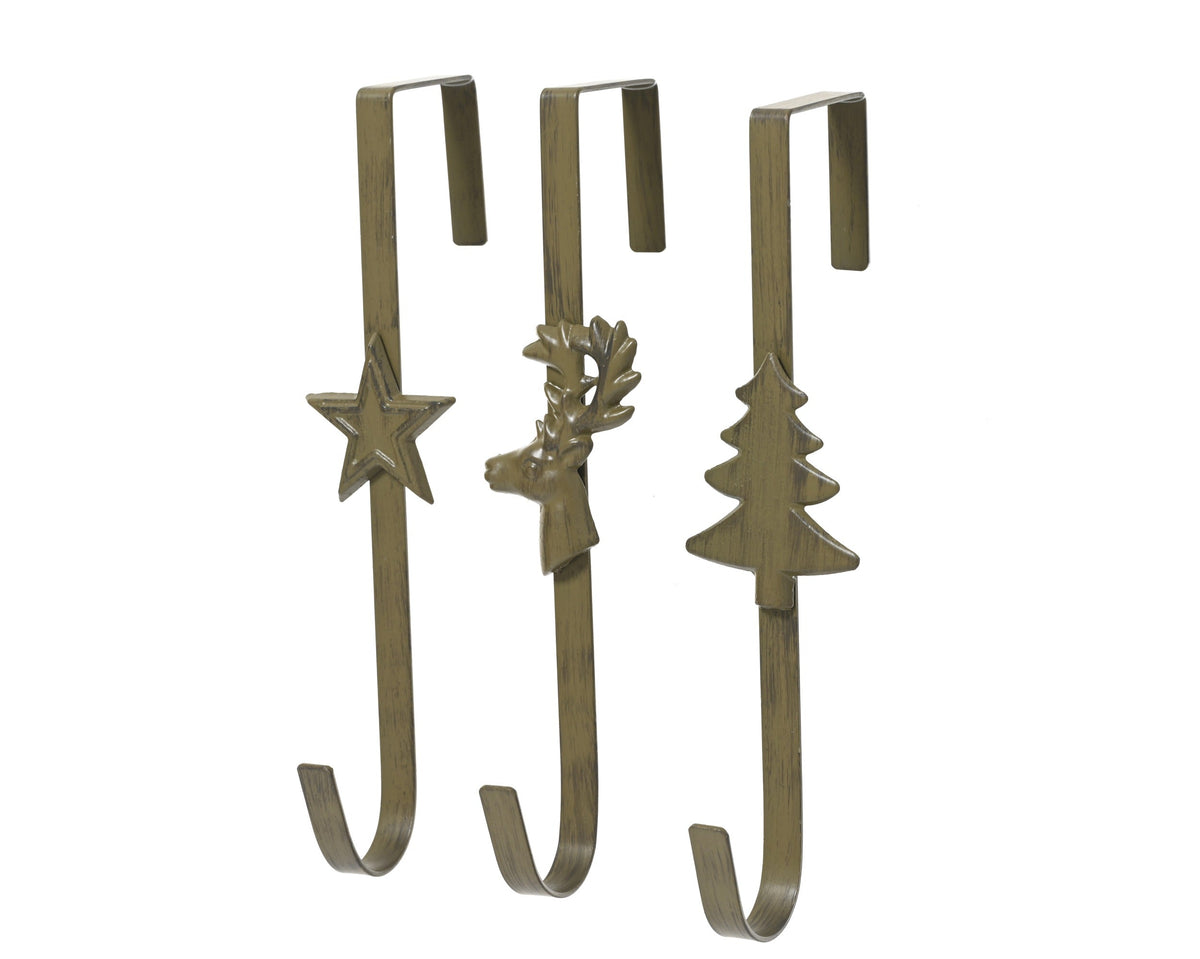 kranshouder ijzer wreath 3ass bruin l.11cm x w.7cm x h.29cm