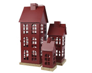 lantaarn ijzer kerstrood l.12cm