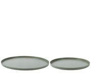 bord ijzer round powder coating round tray groen d.30cm