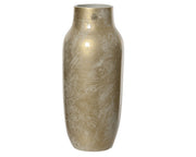 vaas terracotta glazed wit goud d.22cm x h.52cm