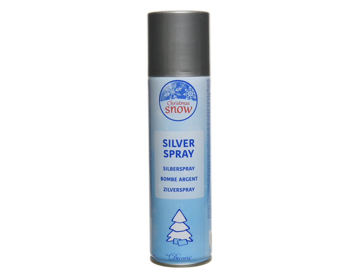 zilverspray metaal zilver d.4.4cm x h.17.8cm
