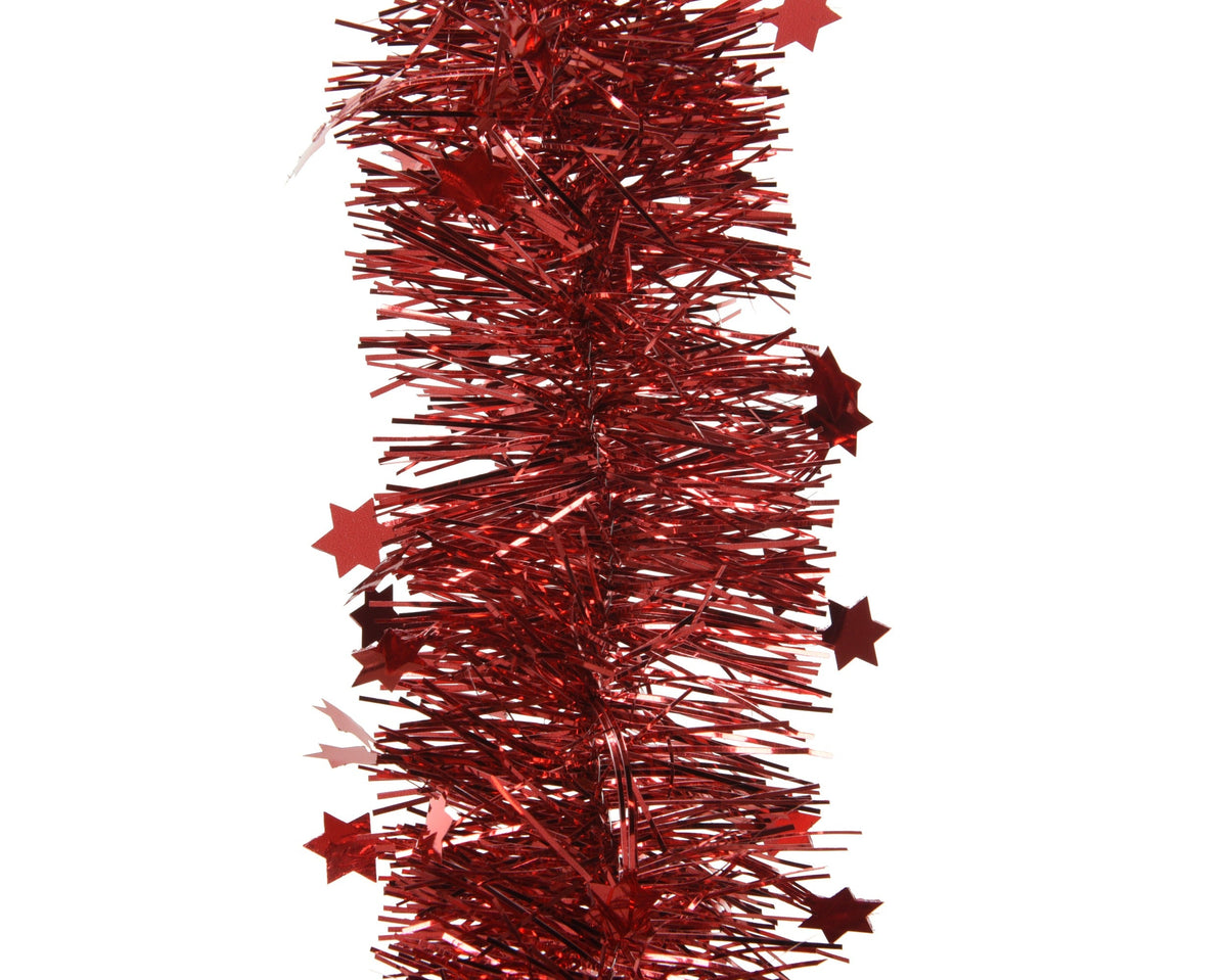 lametta guirlande pet shiny stars kerstrood d.9cm x h.270cm