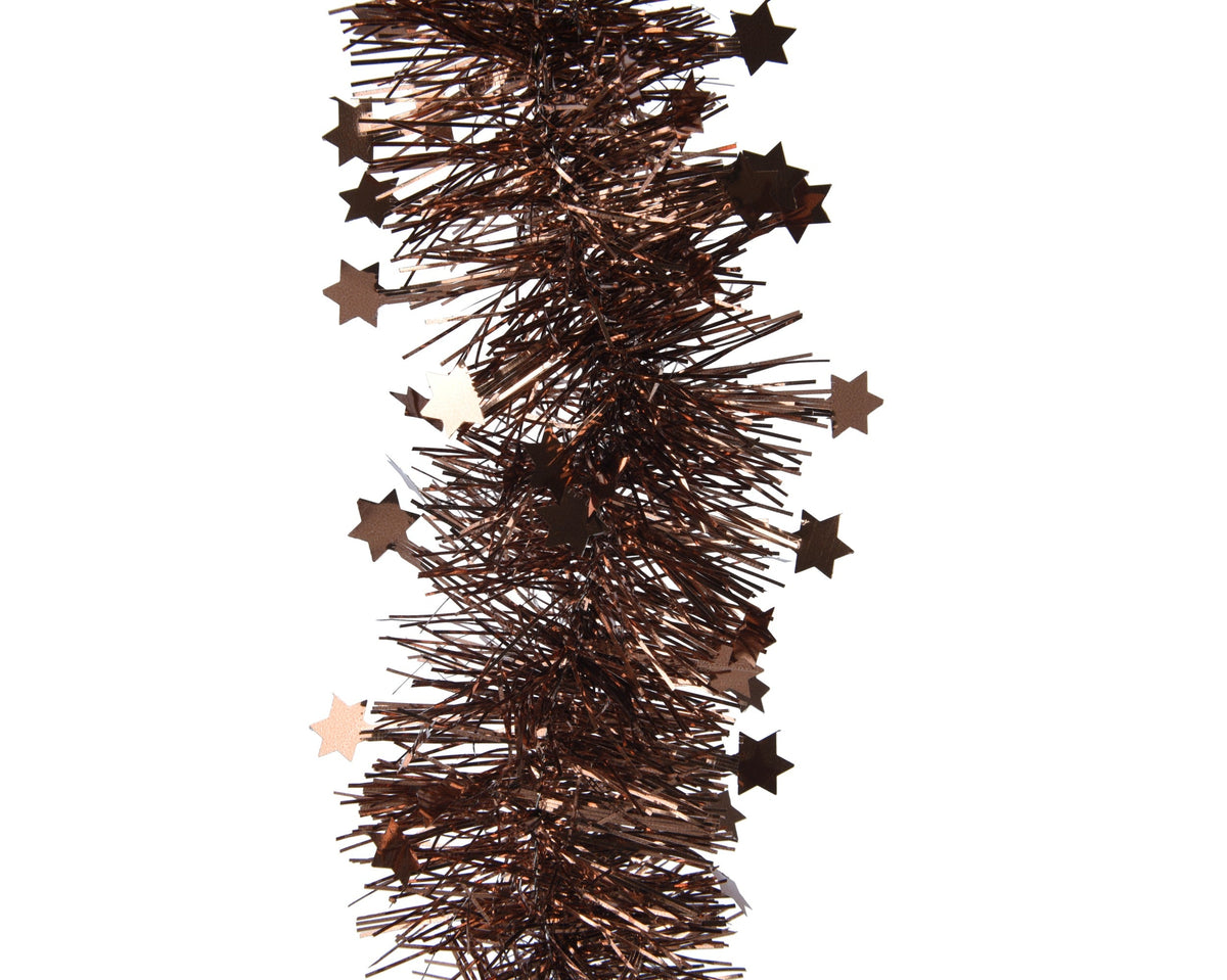 lametta guirlande pet shiny mix of tinsel w stars espresso d.9cm x h.270cm