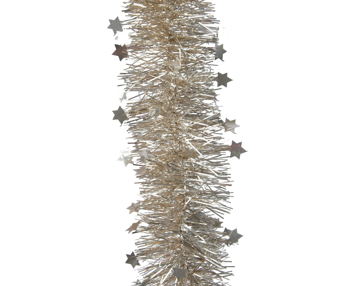 lametta guirlande pet shiny mix of tinsel w stars parel d.9cm x h.270cm