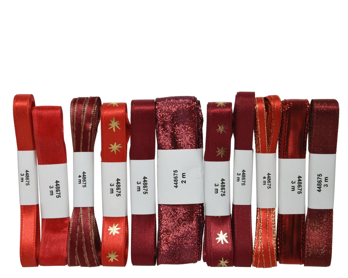 lint polyester 9ass rood/kleur(en) l.300cm x w.1.5cm x h.0.2cm