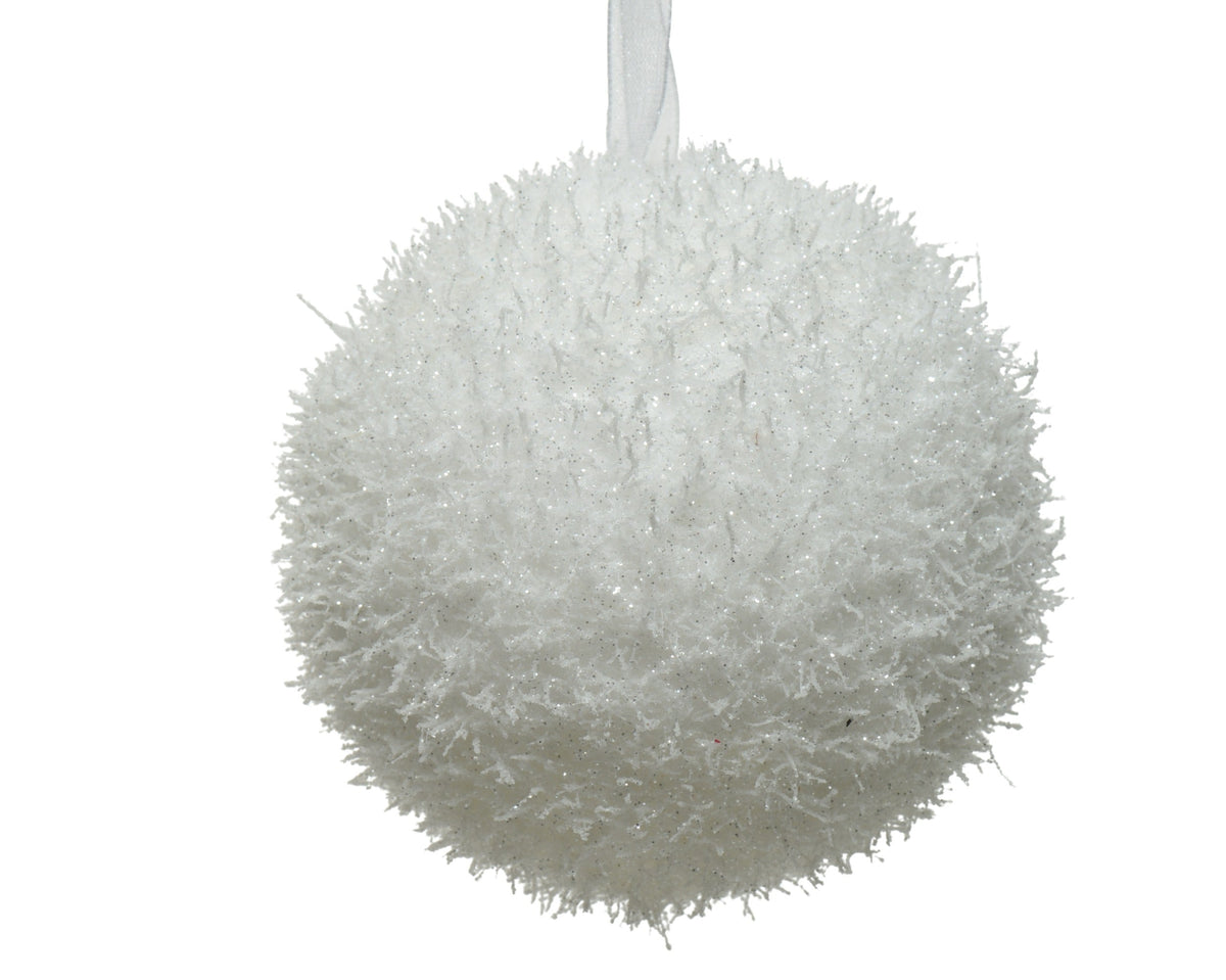 kerstbal foam ice wit d.8cm