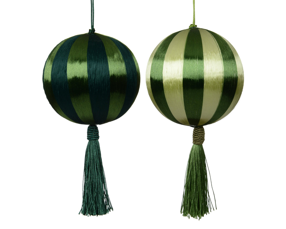 kerstbal foam thread tassel 2col ass groen/kleur(en) d.8cm