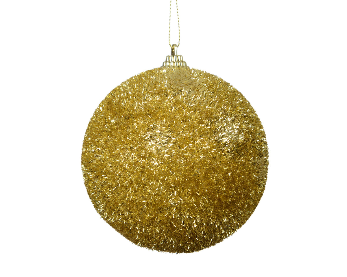 kerstbal foam tinsel goud d.10cm