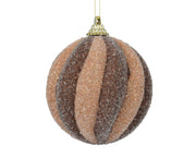 kerstbal foam glitter espresso - caramel brown multi d.8cm