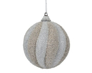 kerstbal foam glitter silver -smokey pearl zilver/kleur(en) d.8cm