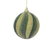 kerstbal foam glitter pine green - warm pistachio dennengroen/kleur(en) d.8cm