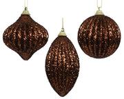 kerstbal foam glitter 3ass espresso d.8cm