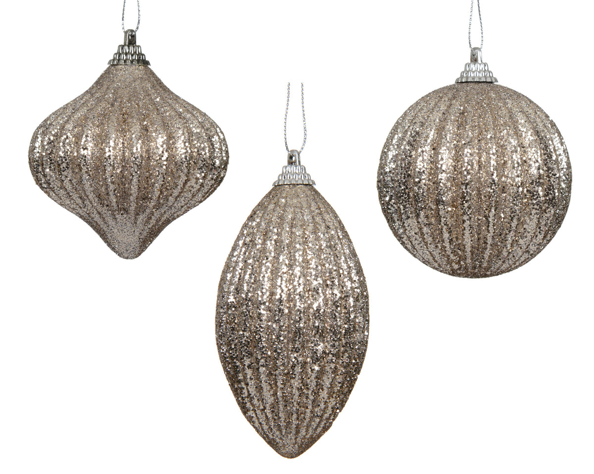 kerstbal foam glitter 3ass smokey parel d.8cm