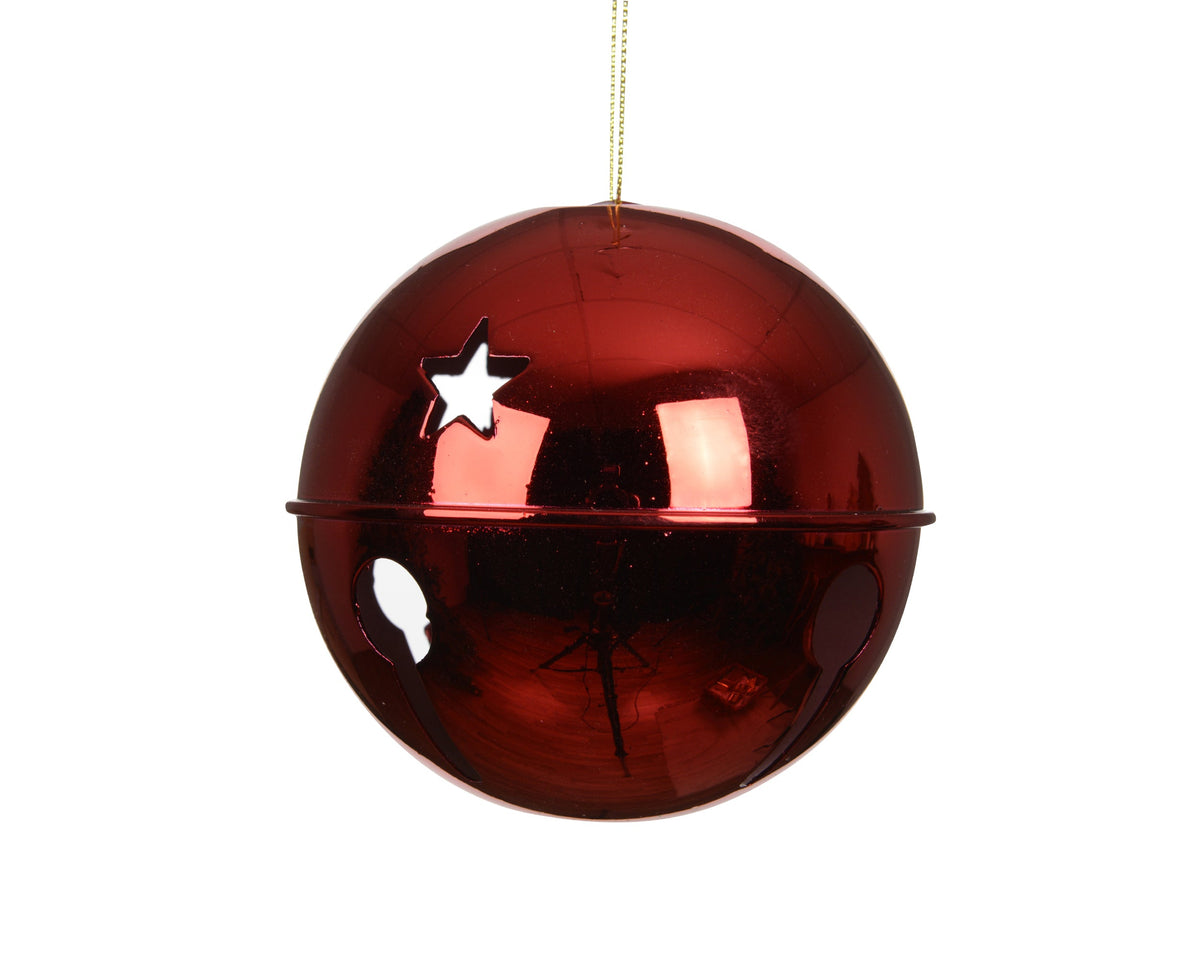 klok polystyreen shiny kerstrood d.10cm