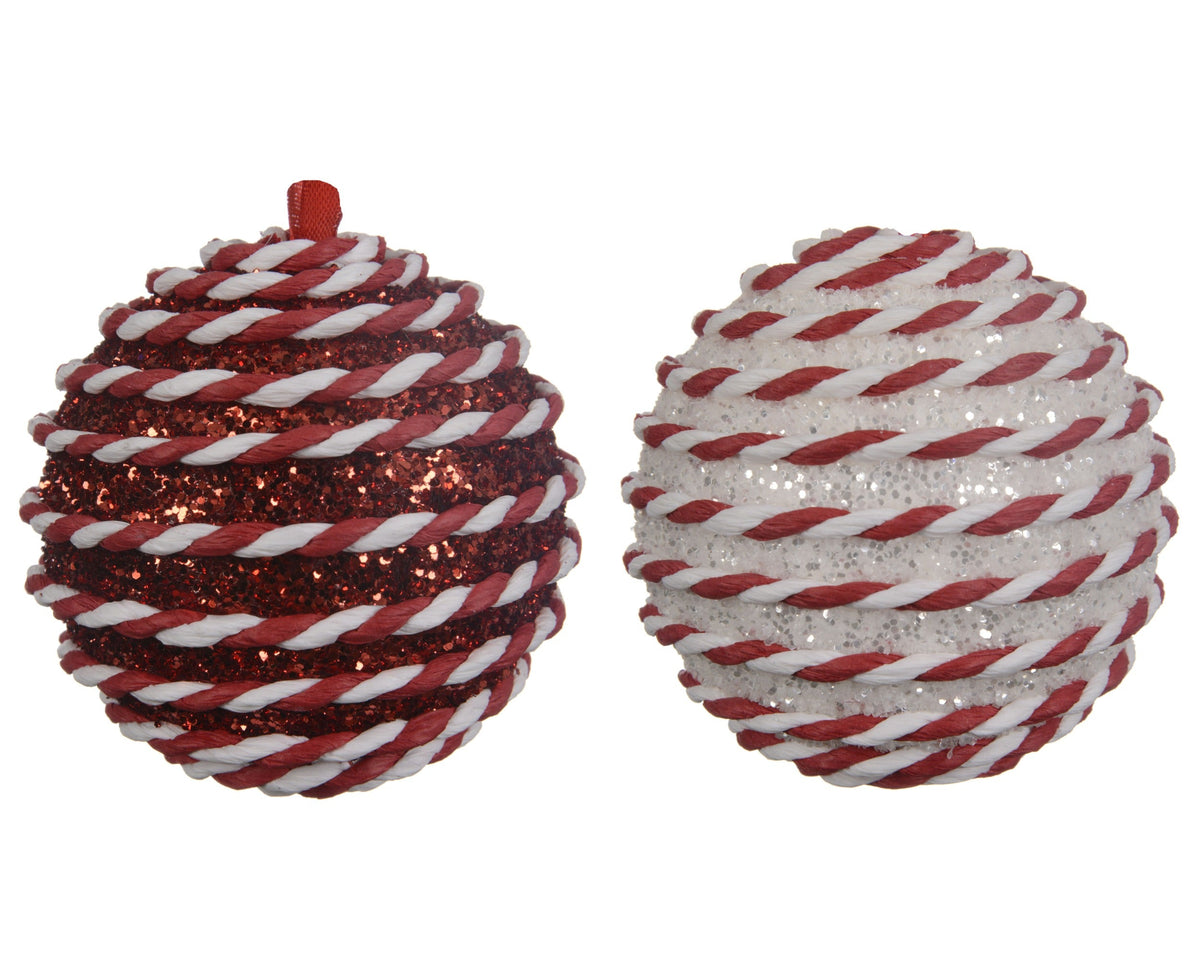kerstbal foam glitter 2col ass assortie d.8cm
