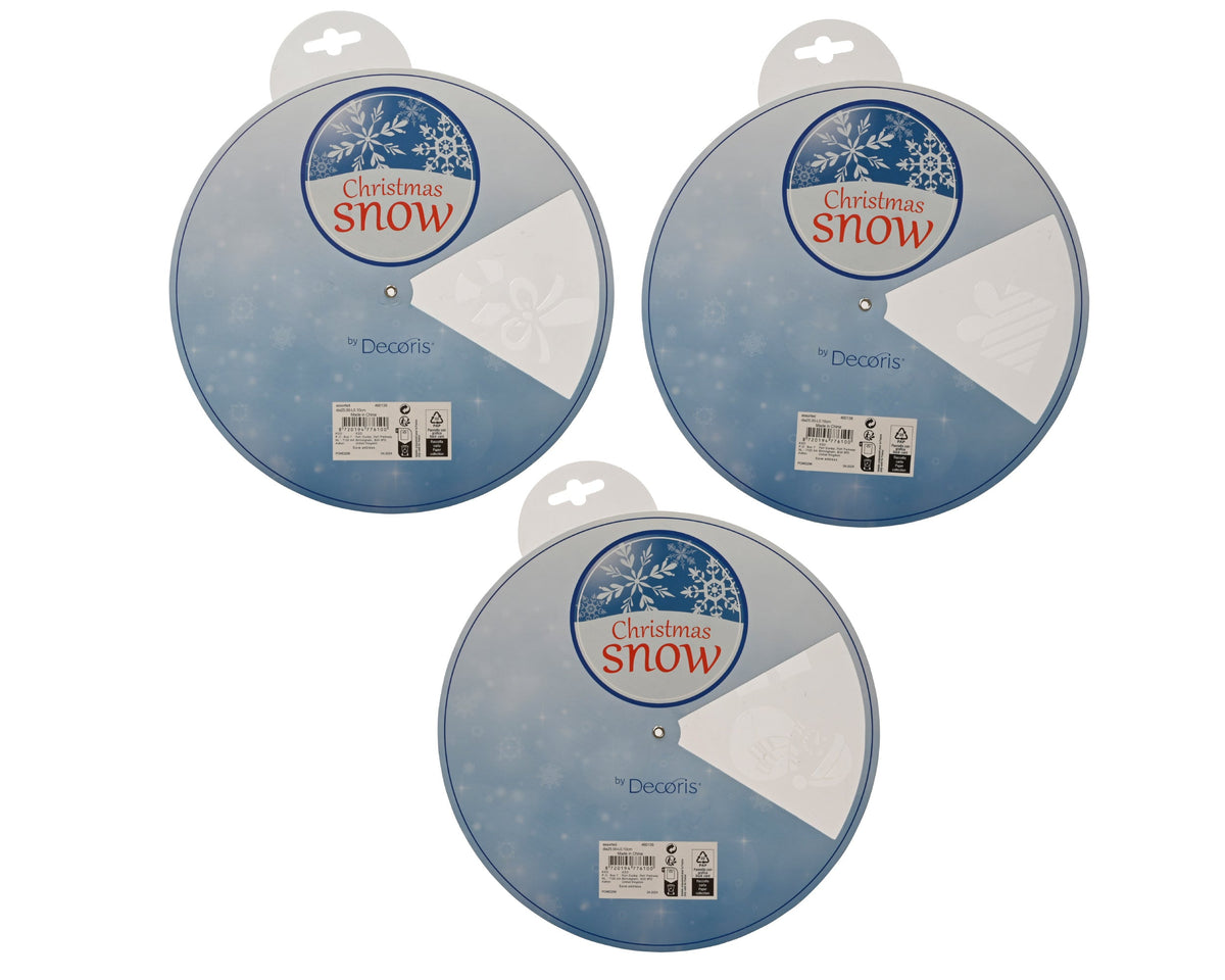 stencils plastic assorted 3 christmas designs 3ass assortie d.25cm x h.0.1cm