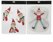 raamdecoratie pet glitter elf 2ass assortie l.34.5cm x w.28.5cm x h.0.1cm