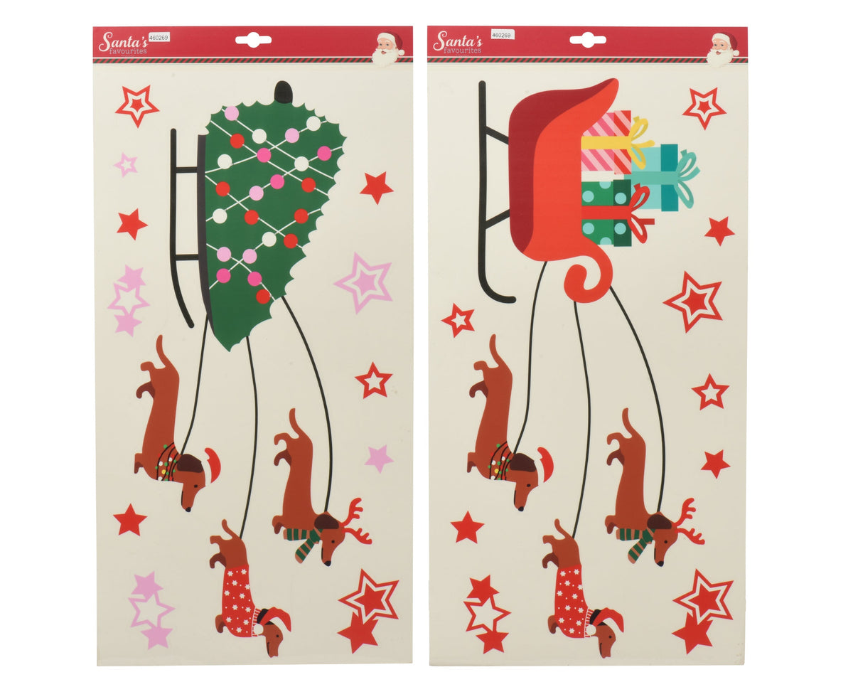 raamdecoratie pvc shiny 2ass assortie l.58.5cm x w.29cm x h.0.1cm
