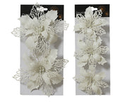 poinsettia op clip plastic 2ass winterwit l.2cm x w.13cm x h.13cm