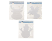 figuur polyester angel, snowman, reindeer 3ass wit d.25cm x h.0.1cm