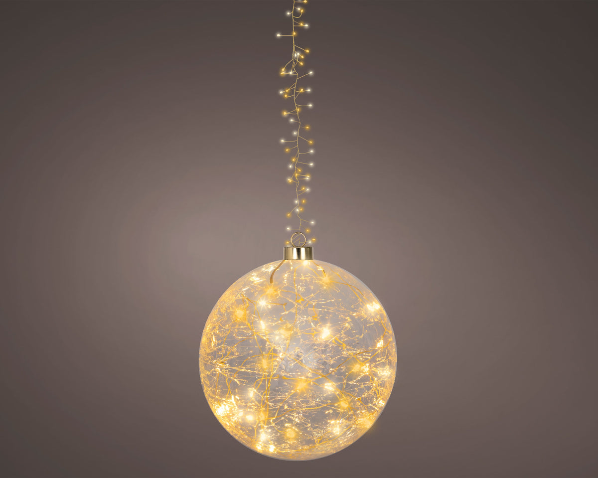 micro led bal flashing effect binnen transparant/warm wit/klassiek warm d.19cm