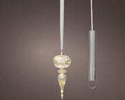 micro led ornament steady binnen zilver/warm wit d.10.5cm x h.27cm