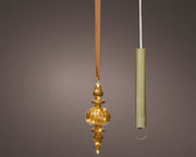micro led ornament steady binnen bruin/warm wit d.9.5cm x h.27cm