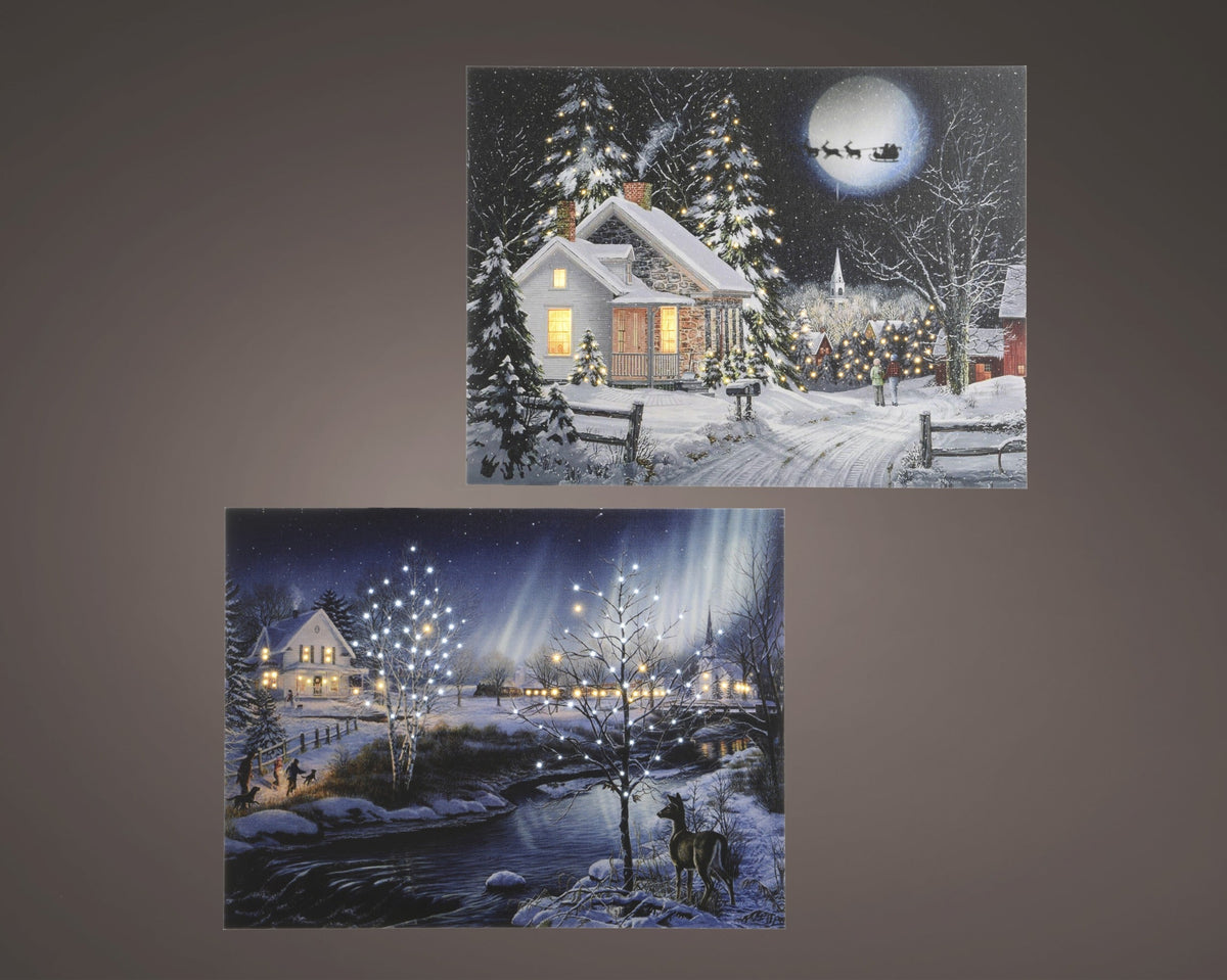 led canvas polystyreen flashing effect bo binnen 2ass assorted/warm white/cool white l.2.5cm x w.38cm x h.28cm