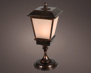 led lantaarn plastic lantern fire flame effect buiten antiek koper l.25cm w.25cm h.57.6cm