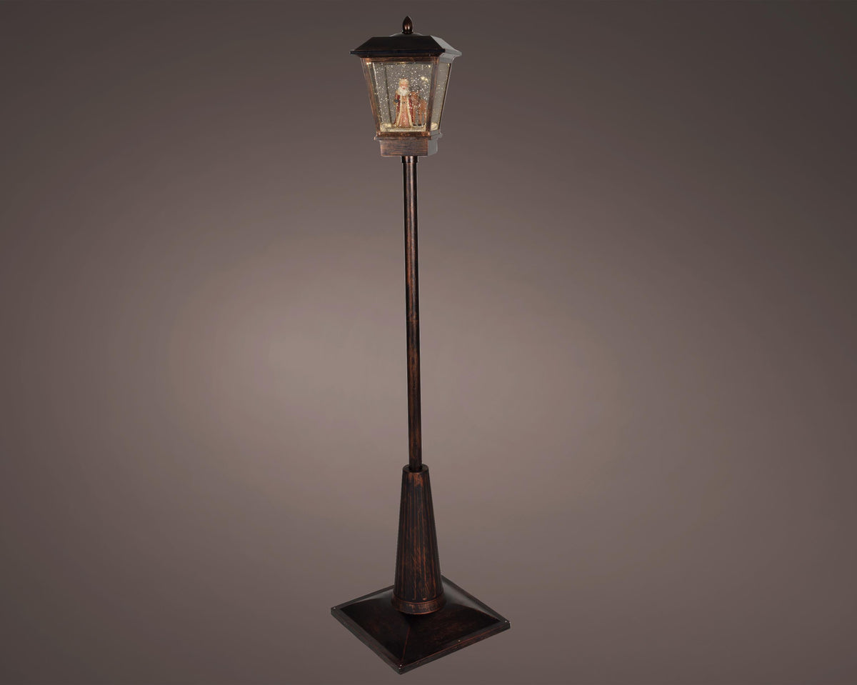 led waterspinner plastic street lamp met beweging binnen antiek koper/warm wit l.38cm w.38cm h.180cm