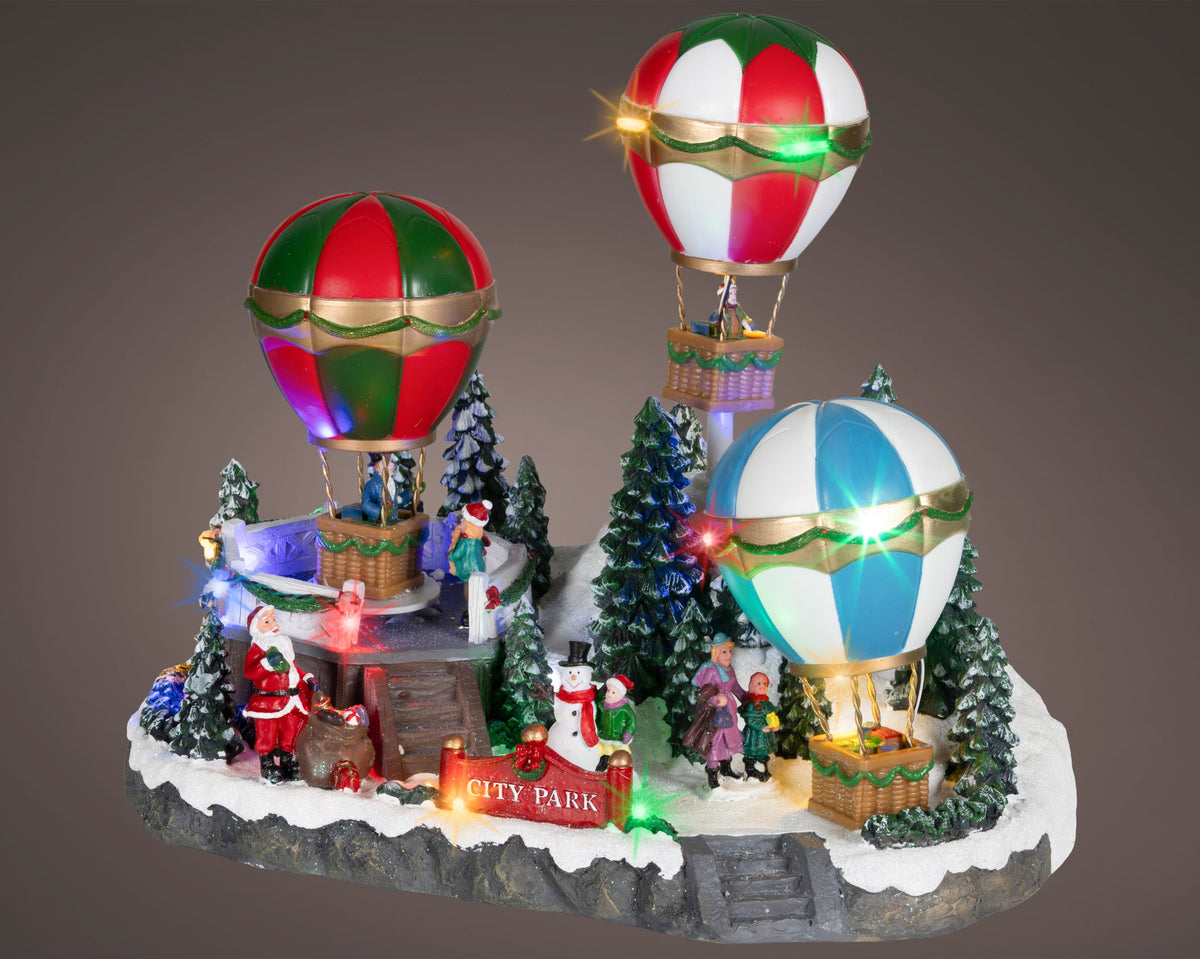 led scenery polyresin flashing effect binnen kleuren/multi l.23.5cm x w.33.5cm x h.28cm