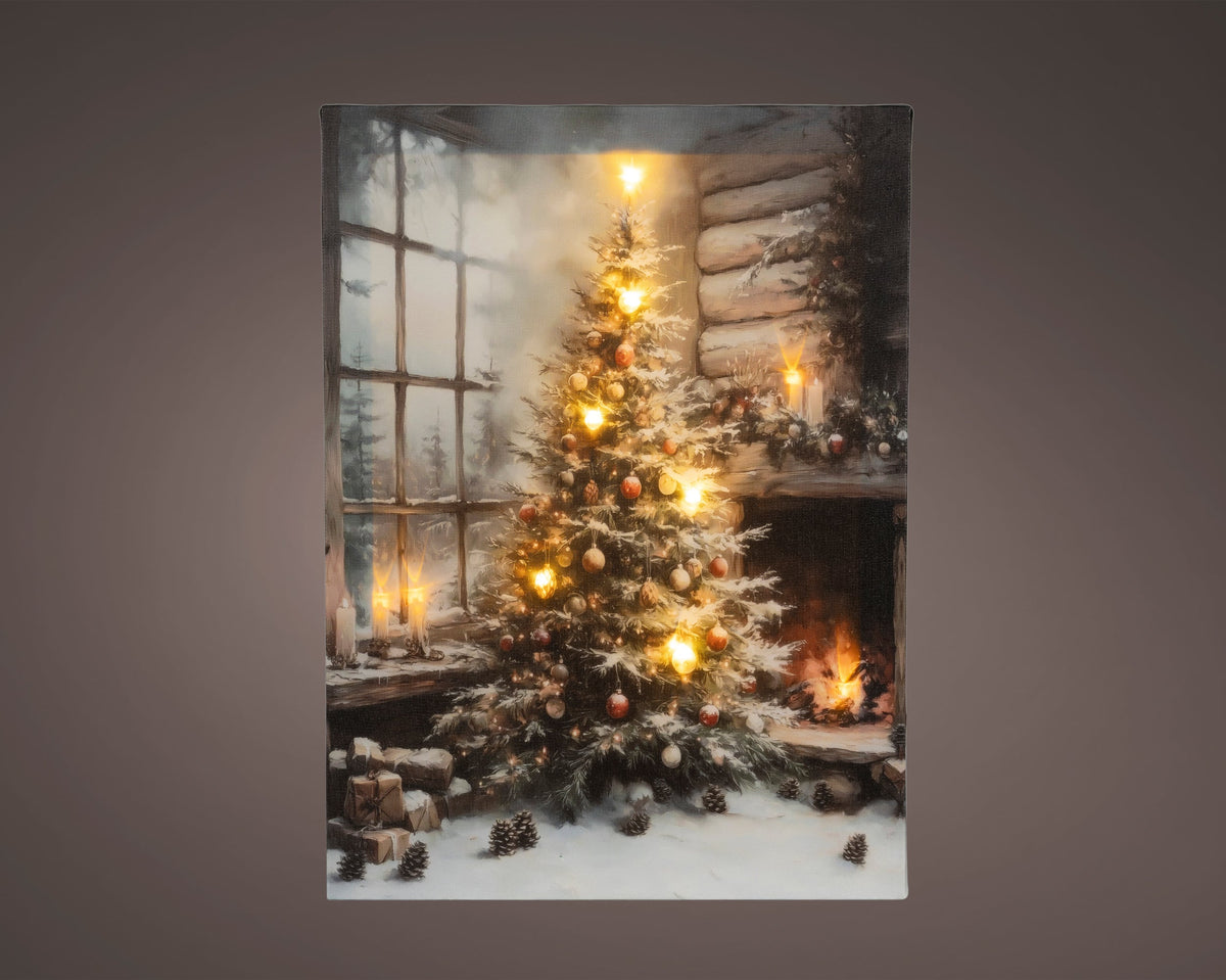 led canvas pvc fire flame effect binnen kleuren/warm wit l.1.5cm x w.28cm x h.38cm