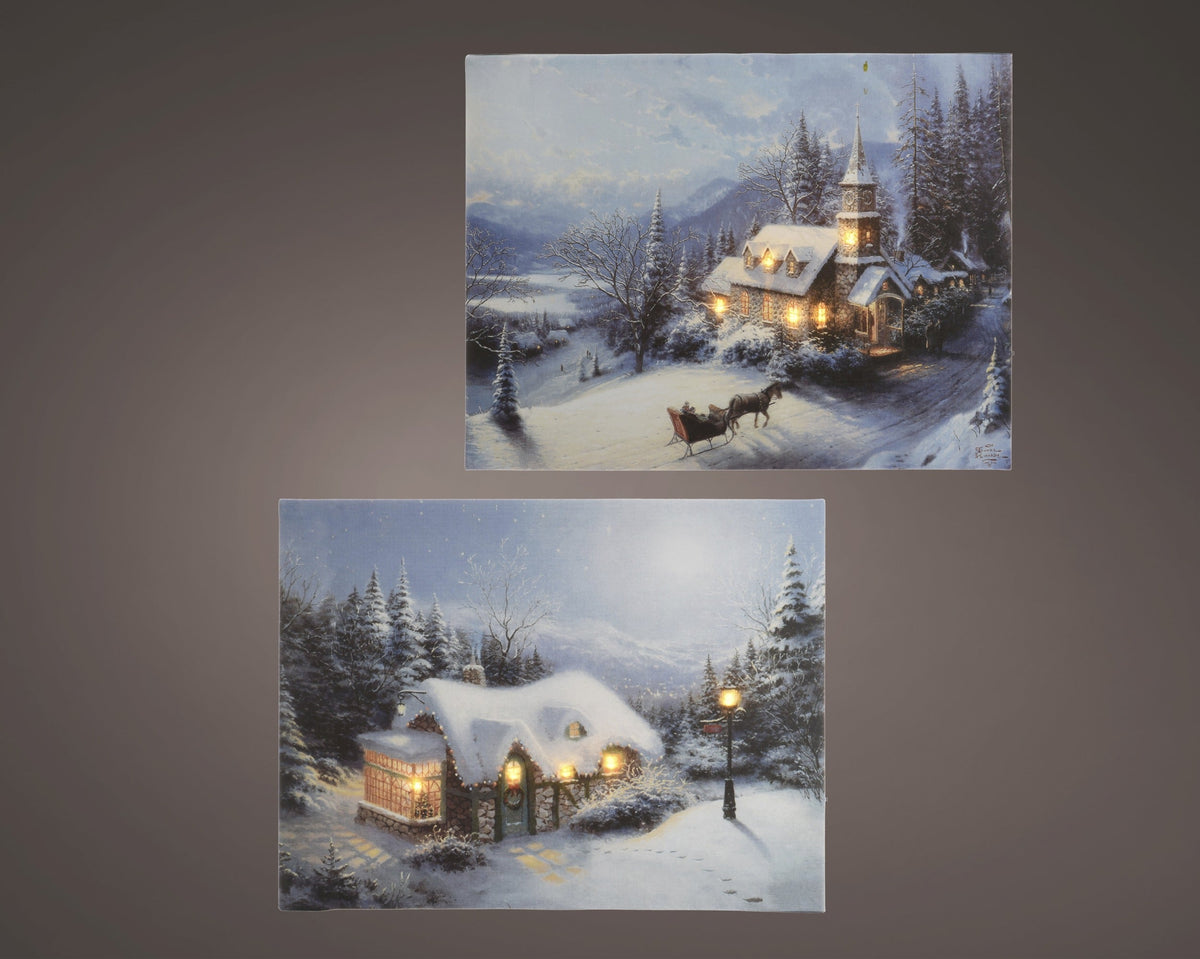 led canvas pvc steady bo binnen 2ass assortie/warm wit l.1.5cm x w.58cm x h.38cm