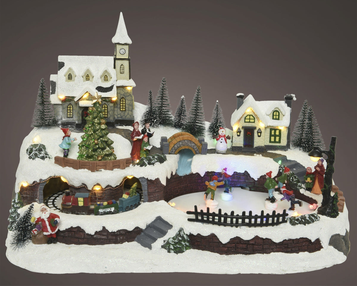 led scenery polyresin steady binnen warm wit/multi l.25.5cm x w.41cm x h.25.5cm