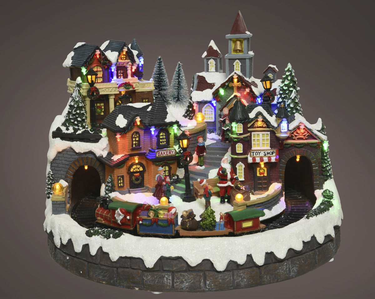 led scenery polyresin steady binnen kleuren/multi l.40.5cm x w.40.5cm x h.31cm