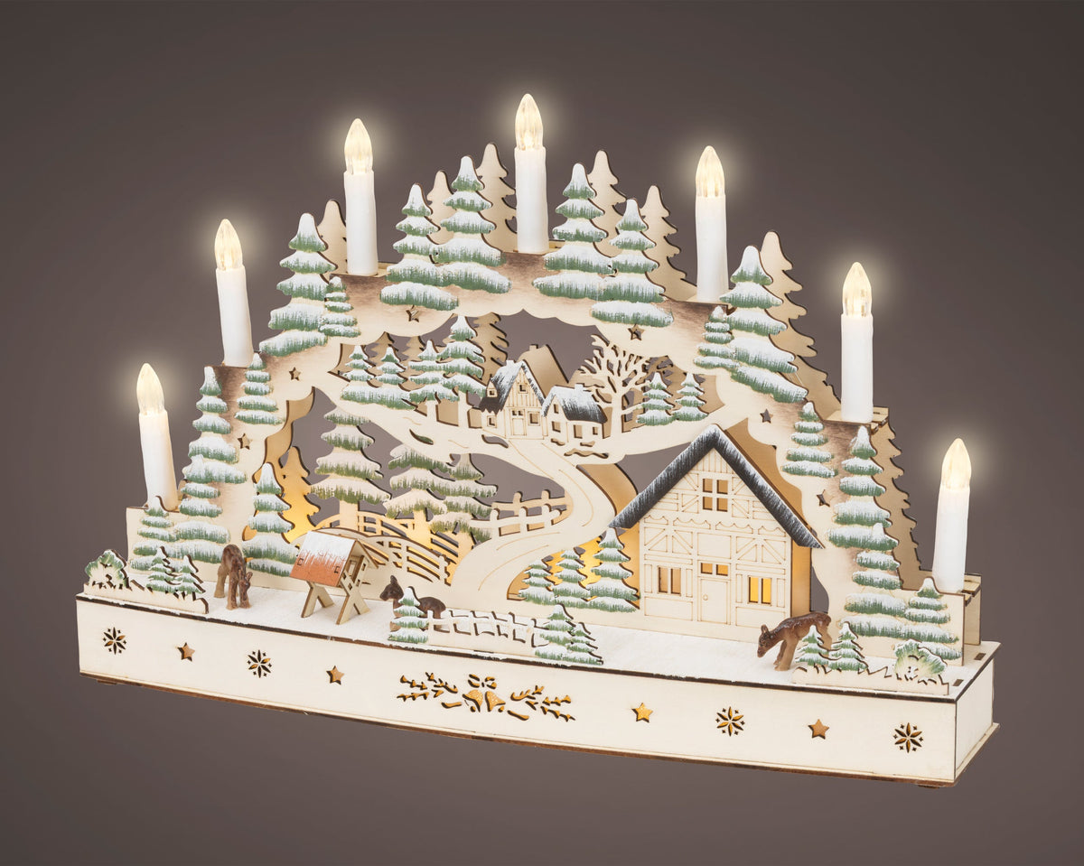 led scenery triplex steady binnen kleuren/warm wit l.9.5cm x w.44.5cm x h.30cm