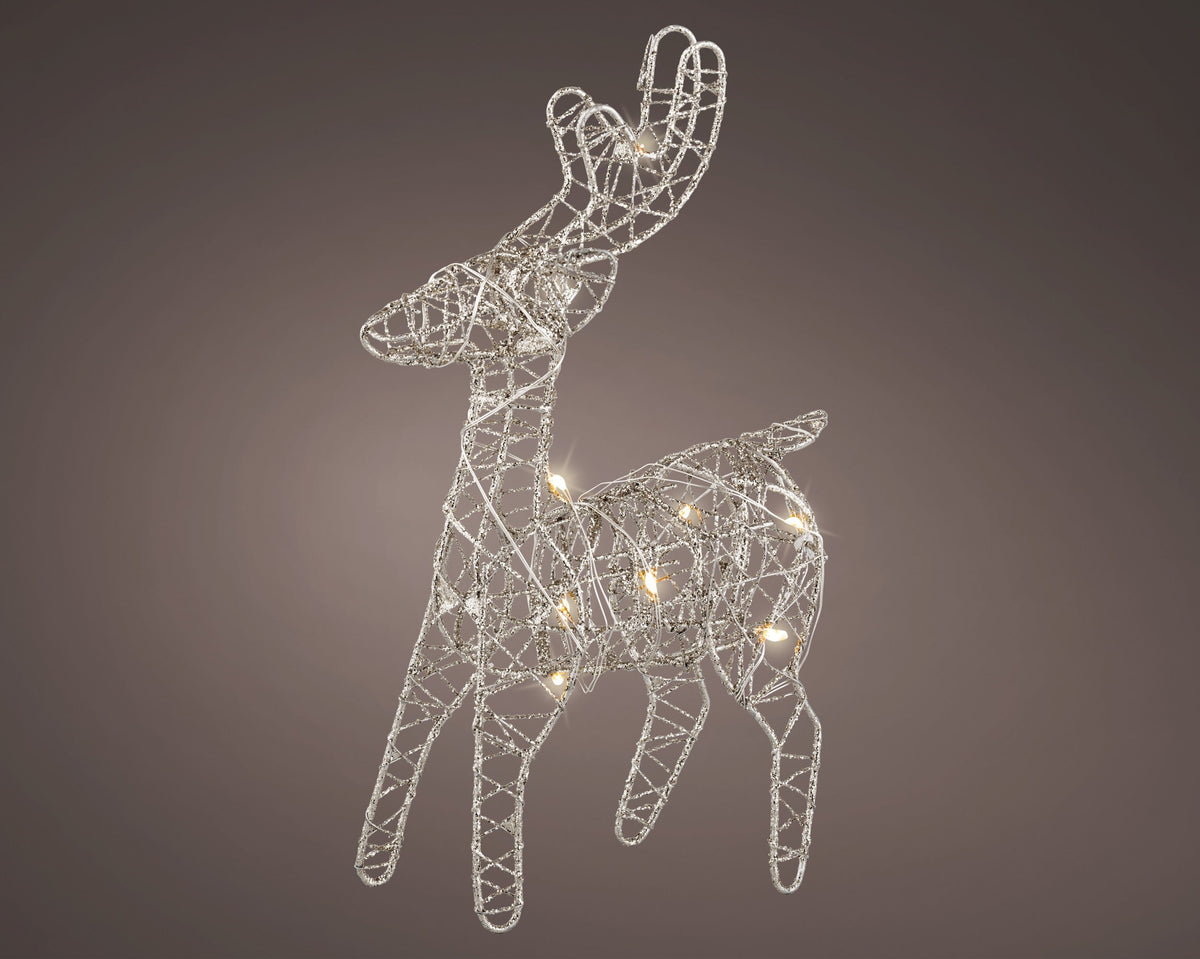 micro led rendier metaal steady bo binnen zilver/warm wit l.5cm x w.12cm x h.21cm