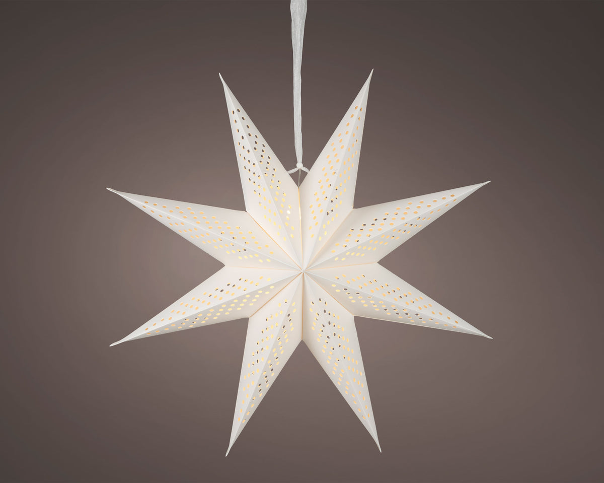 led ster papier steady binnen wit/warm wit d.58cm x l.19cm