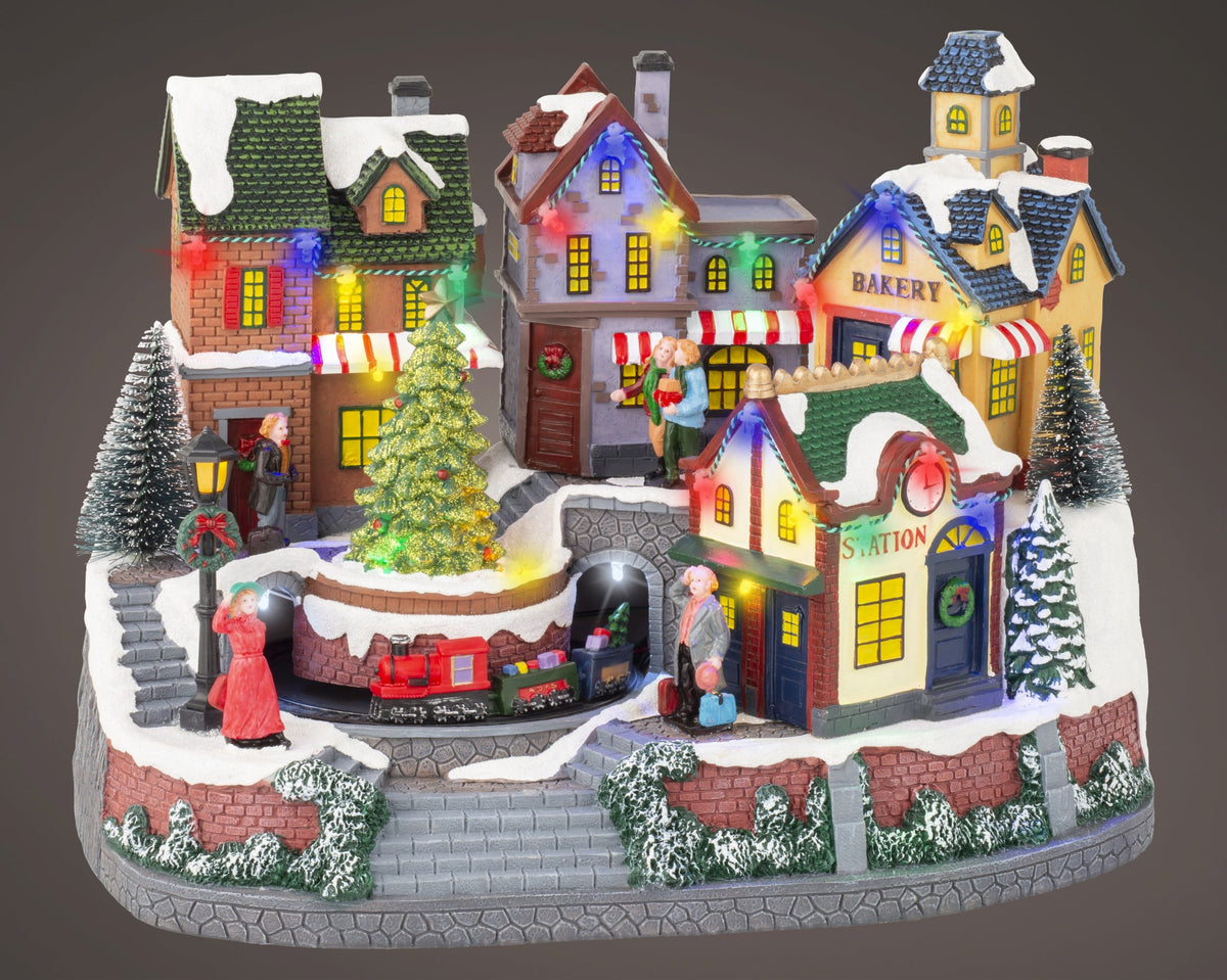 led scenery polyresin steady binnen kleuren/multi l.22.8cm x w.34.8cm x h.25.3cm