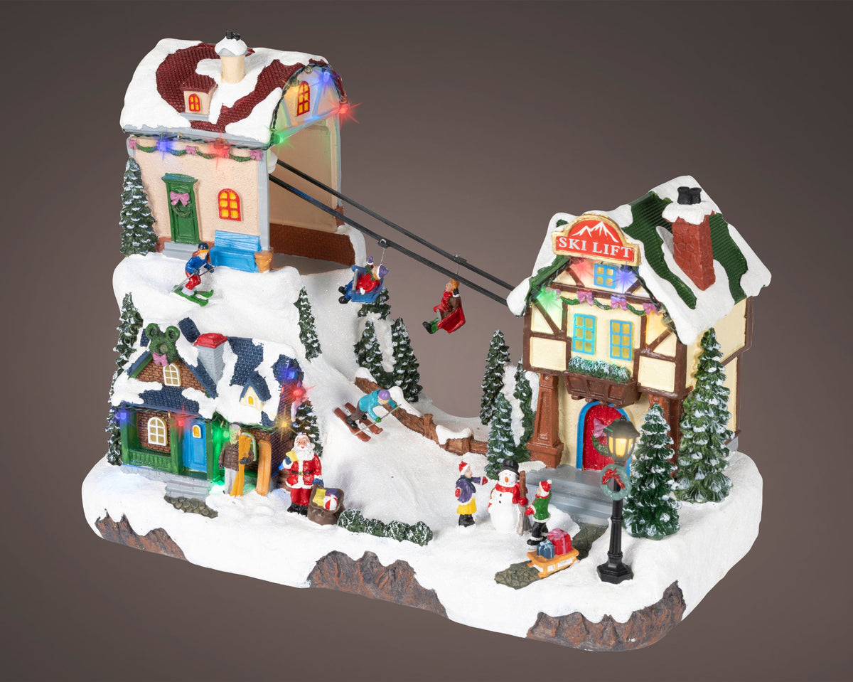 led scenery polyresin twinkel effect binnen kleuren/multi l.20cm x w.40cm x h.31cm